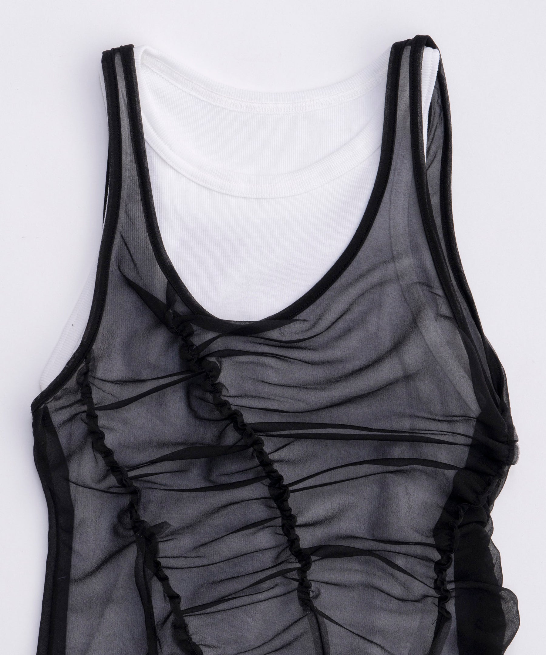 Sheer Drape layered Tank Top