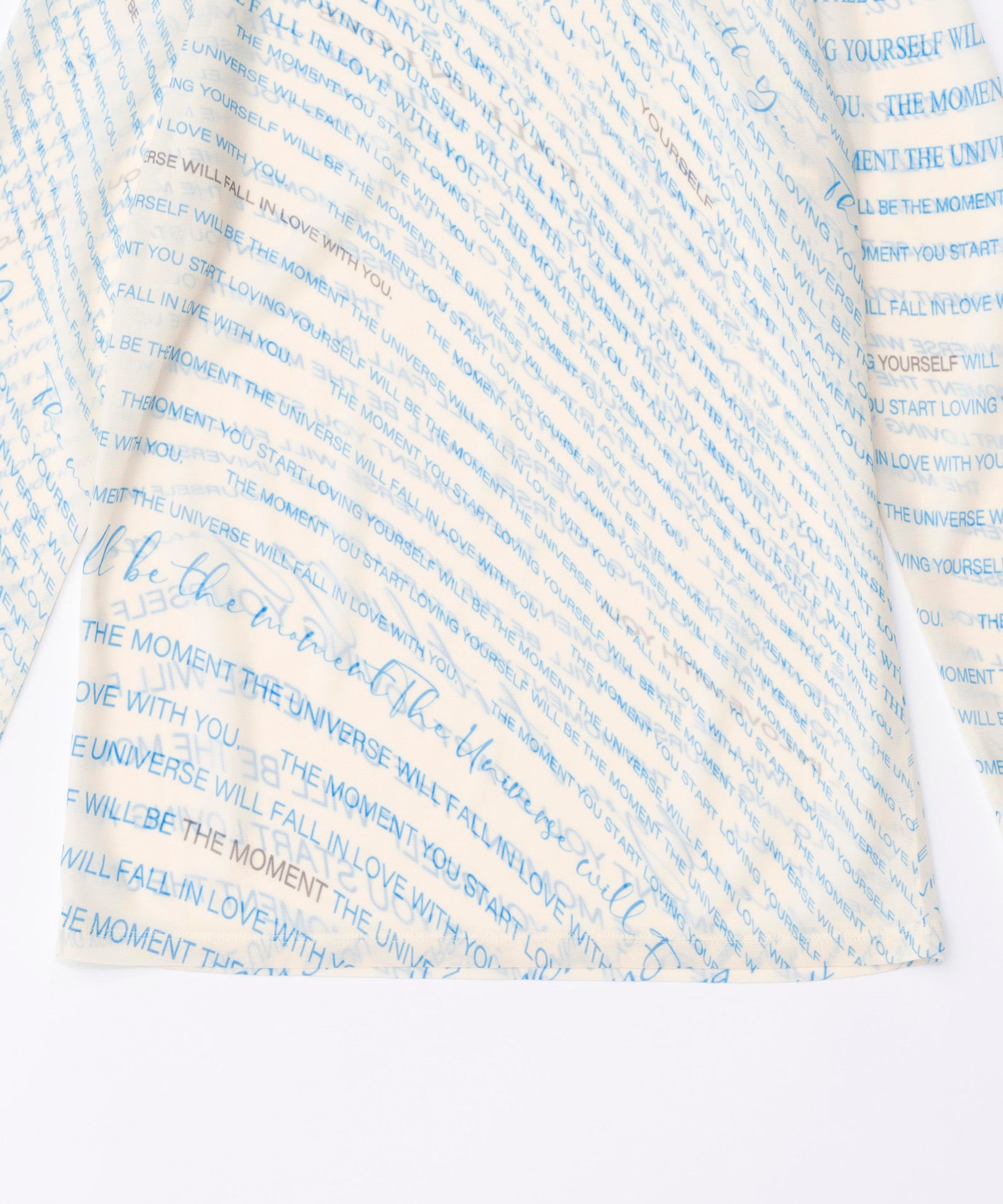 【SALE】Lettering Print Sheer Tops