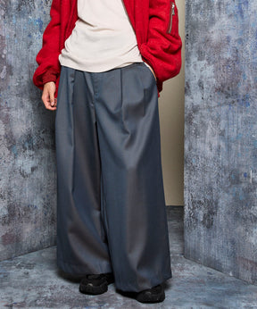 4 Colors Chambray Washable Wool Baggy Wide Pants