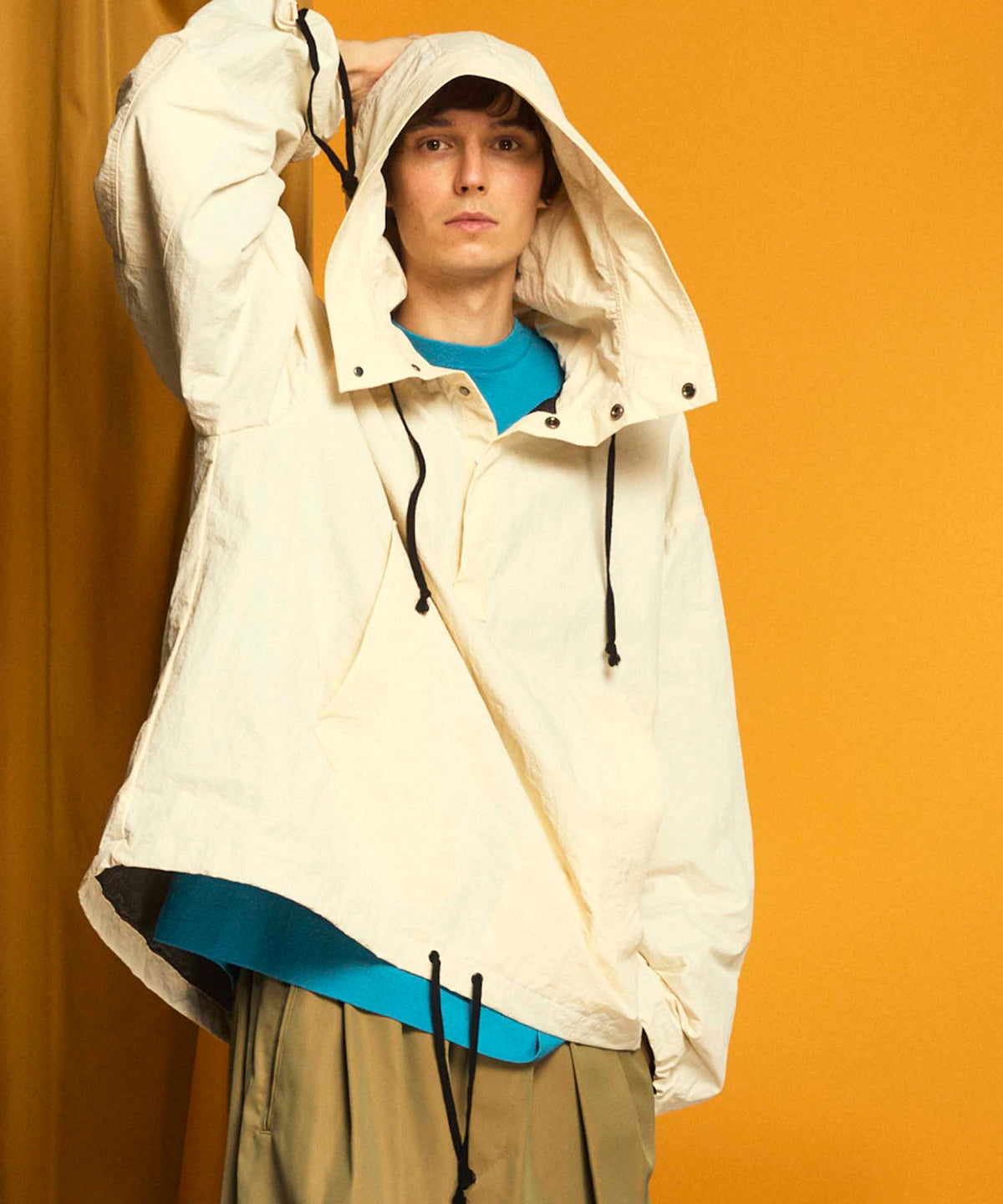 【PRE-ORDER】Washed Nylon Prime-Over Anorak Hoodie