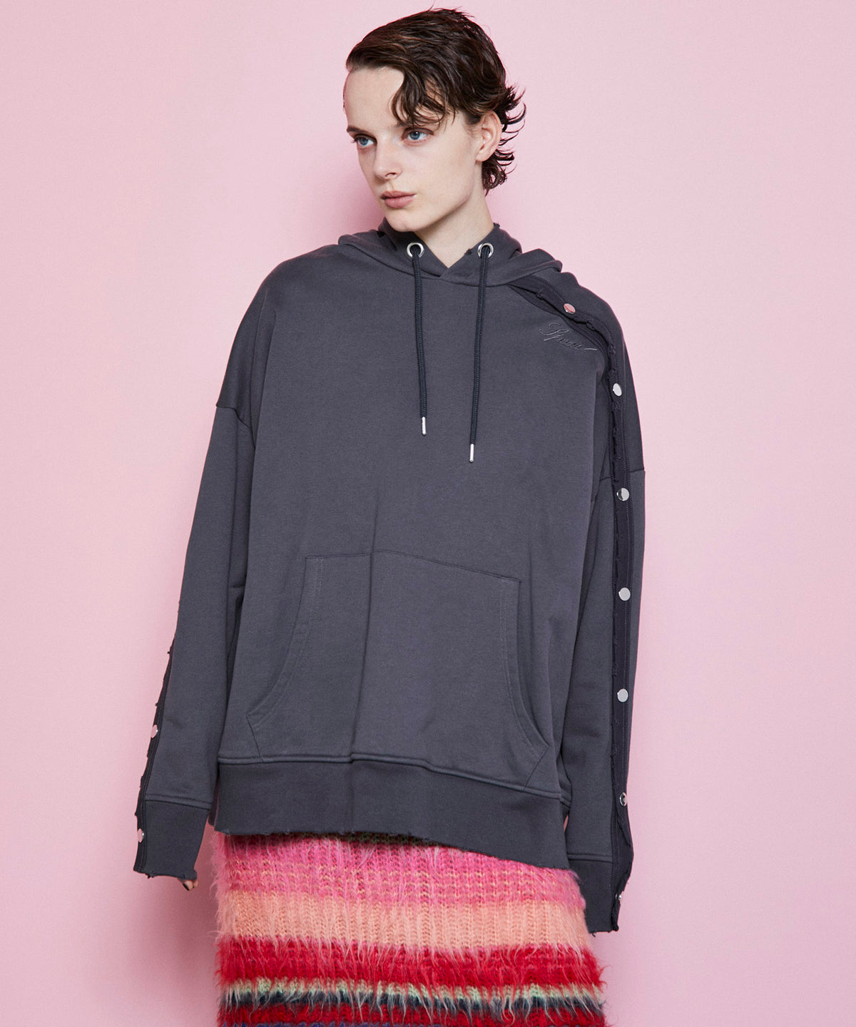 Dot Button Hoodie