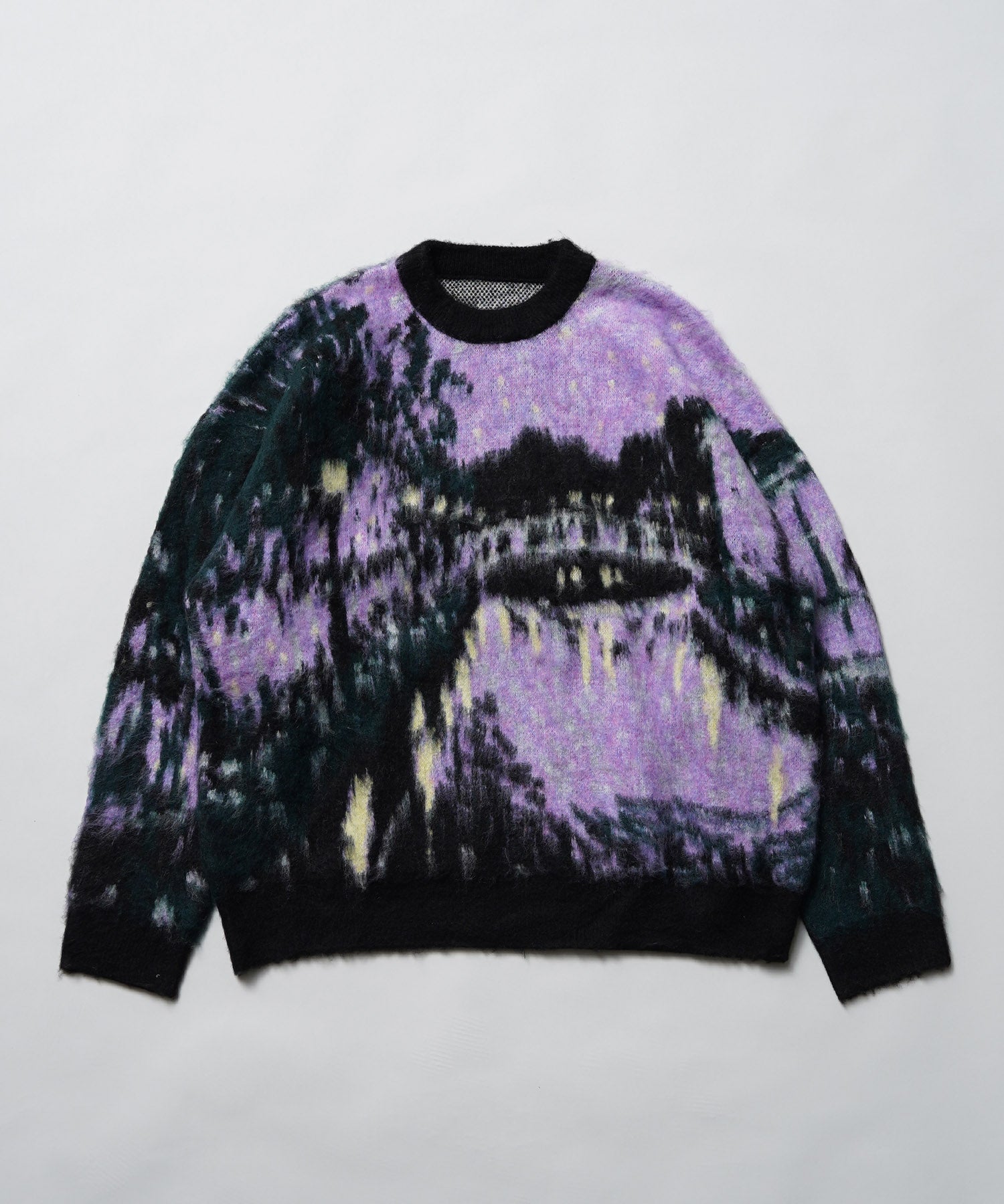 【24AW PRE-ORDER】Prime-Over Landscape Painting Crew Neck Knit Pullover