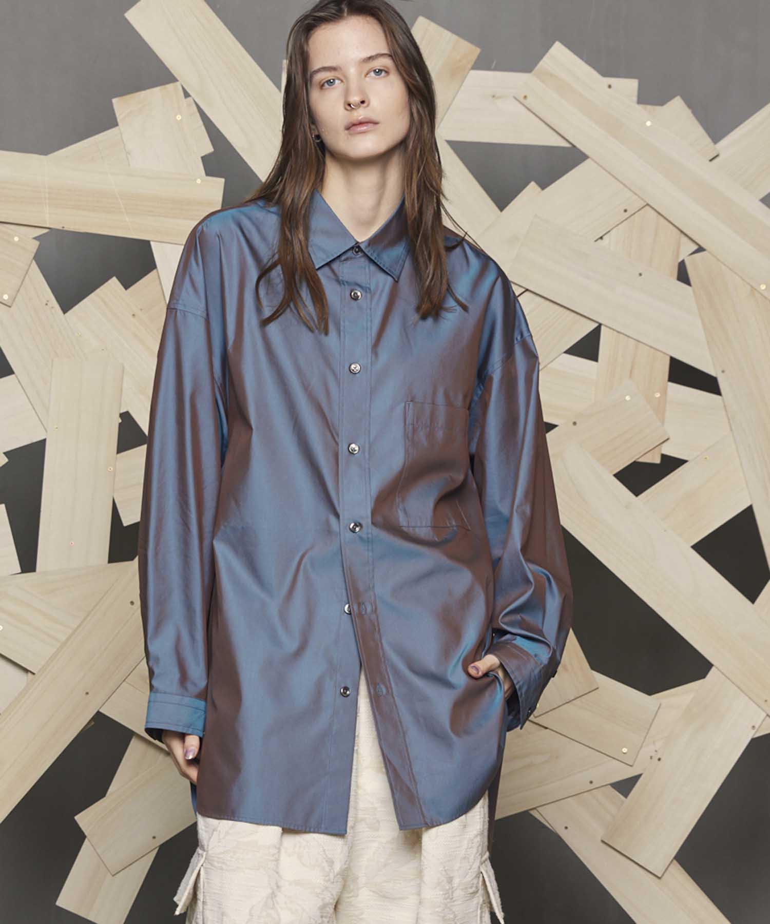 Cotton Silk Prime-Over Shirt Coat