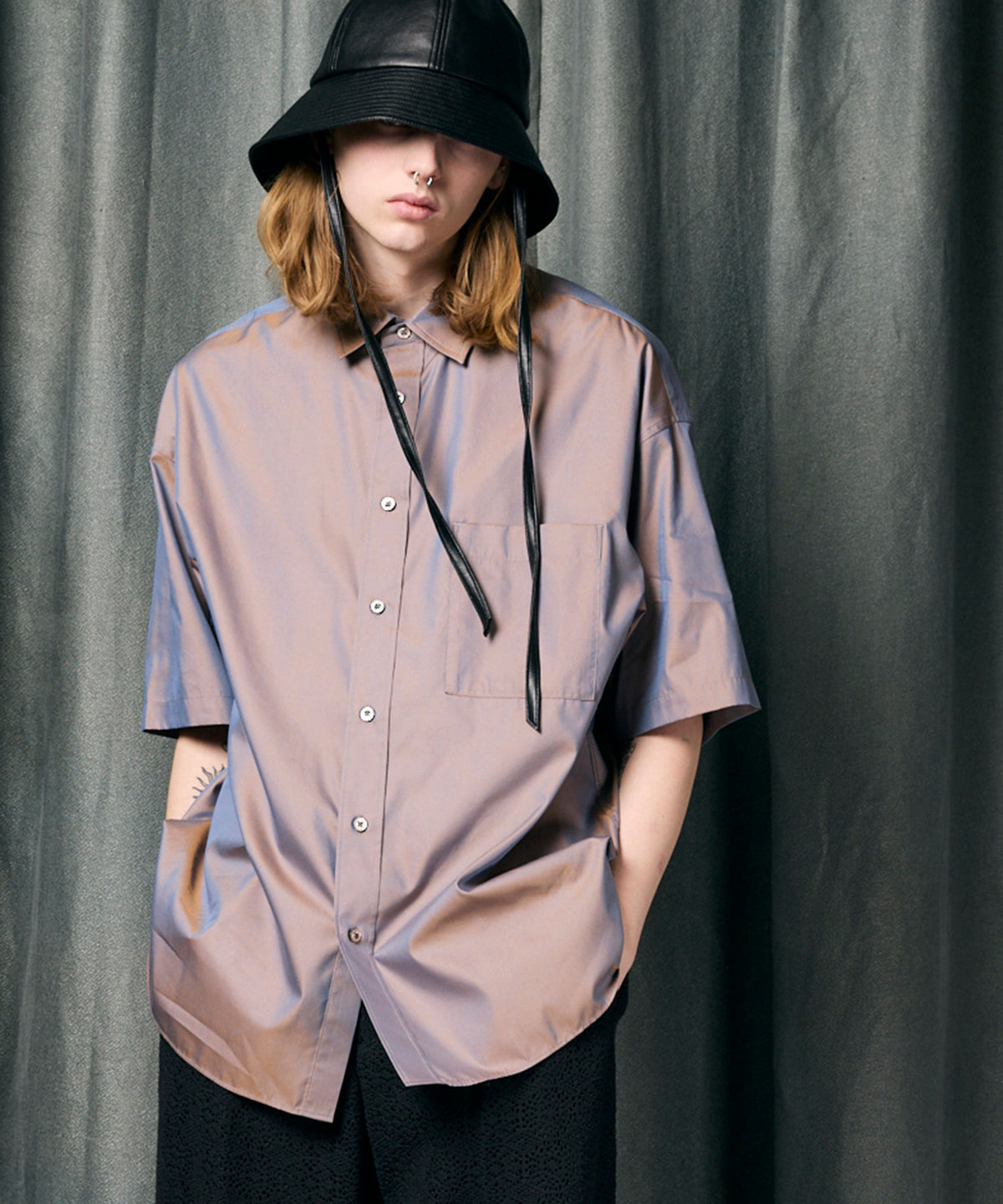 Cotton Silk Prime-Over Short Sleeve Shirt