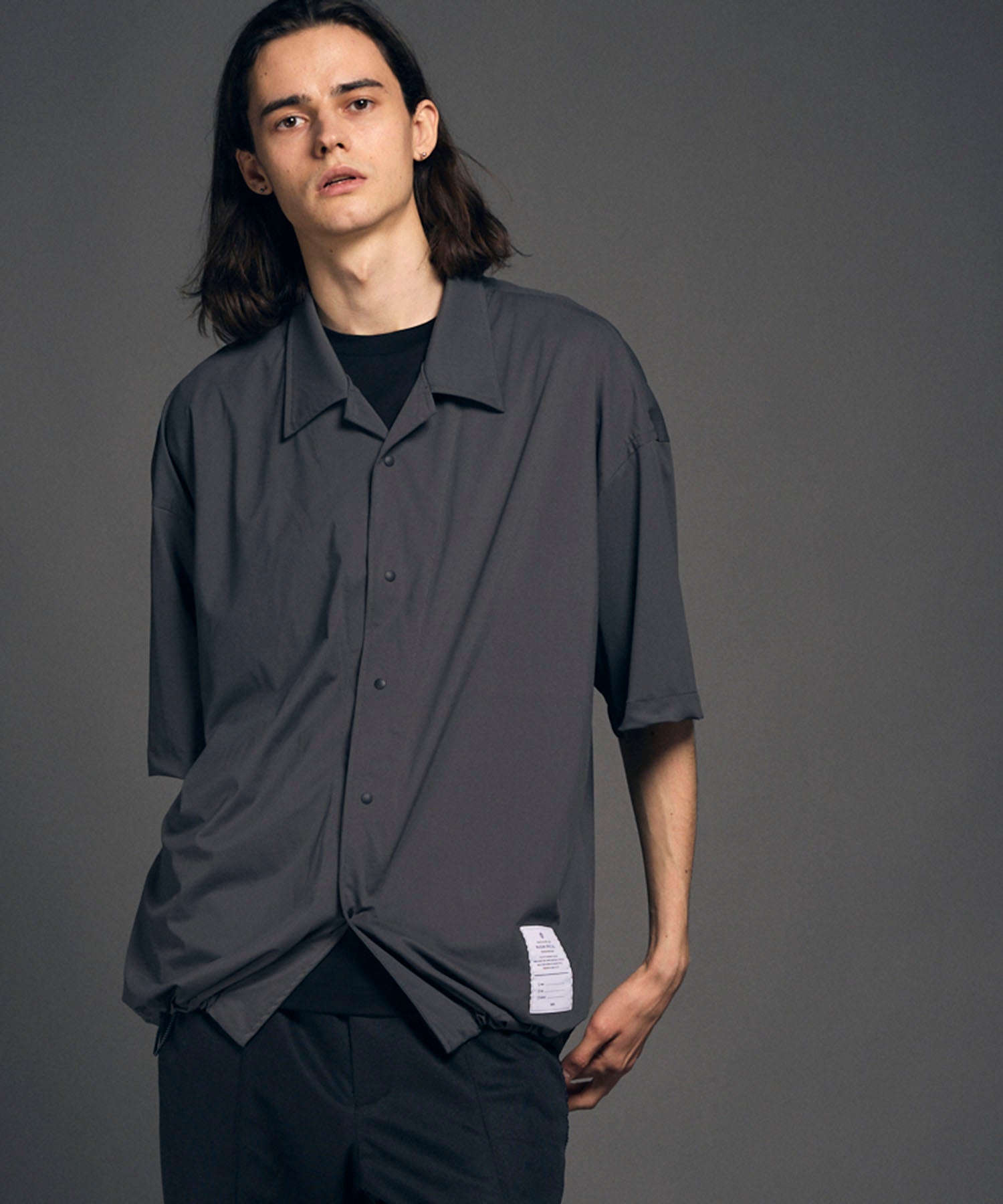 High Tension Prime-Over Short Sleeve Open Collar Draw Cord Shirt