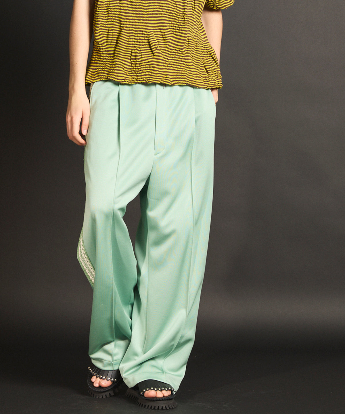 Crochet Side Line Prime-Wide Easy Pants