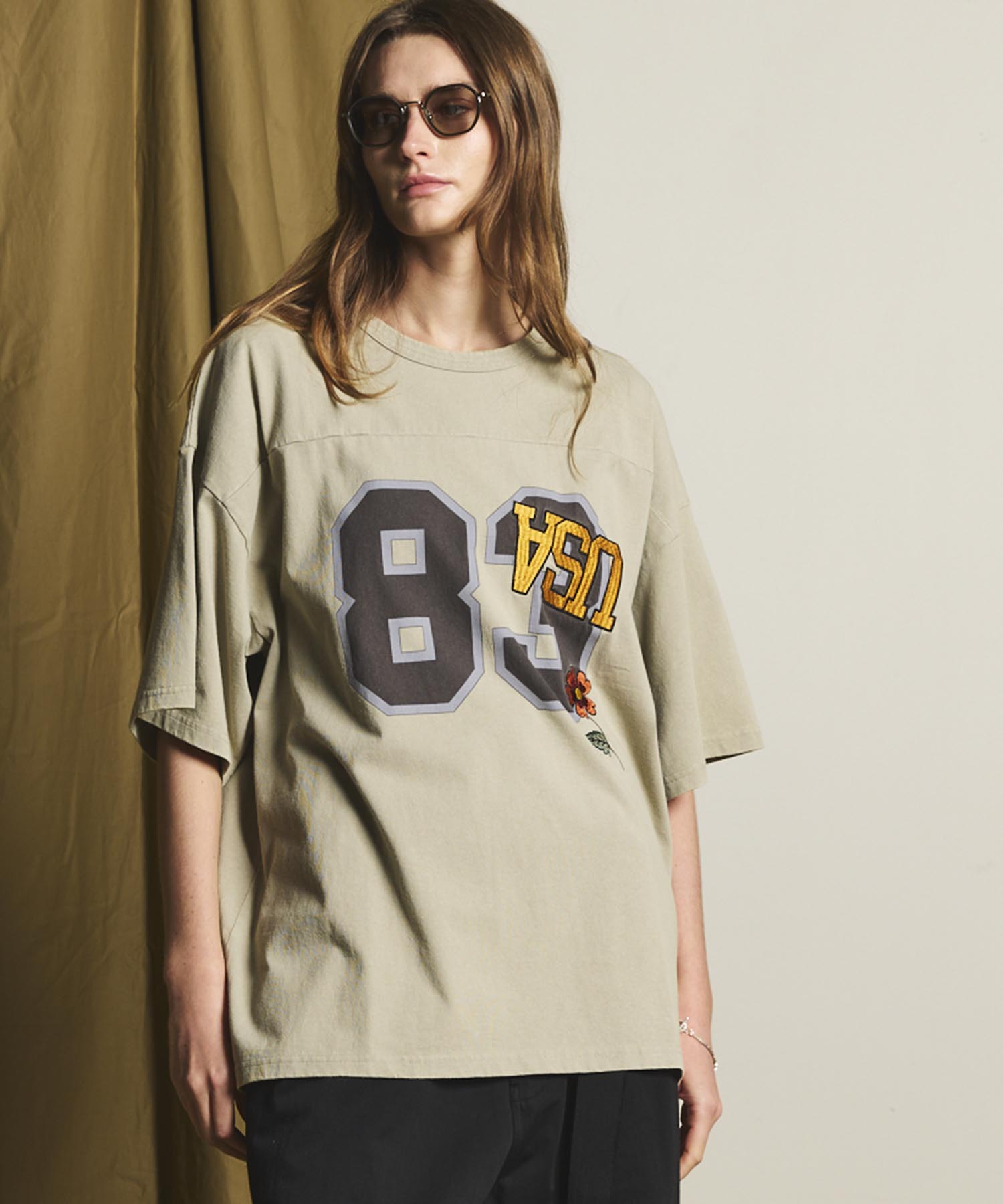 Numbering USA Embroidery Prime-Over Football Crew Neck T-shirt