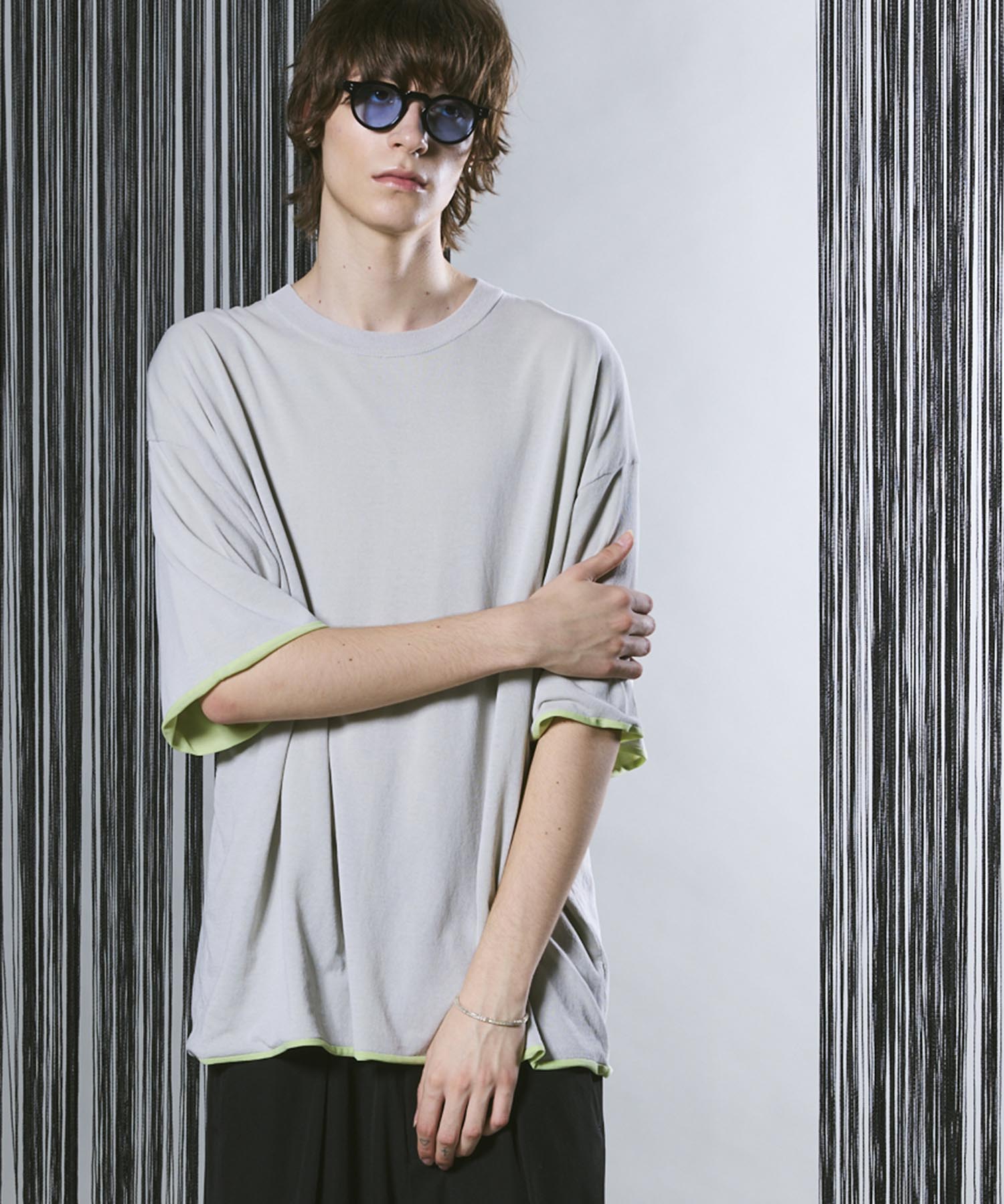 Prime-Over Reversible Crew Neck Knit T-Shirt