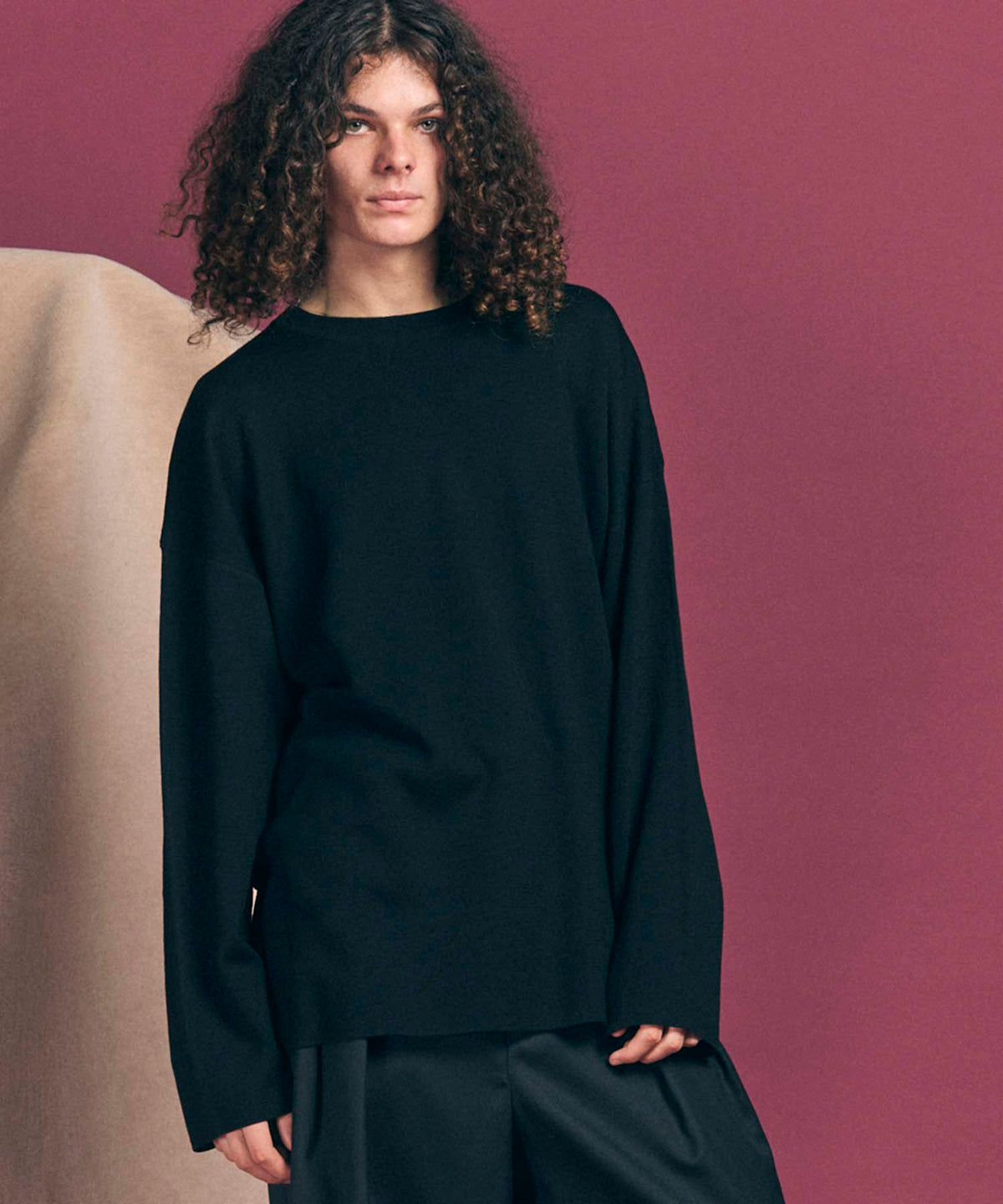 14G Milan Ribs Prime-Over Crew Neck Knit Pullover