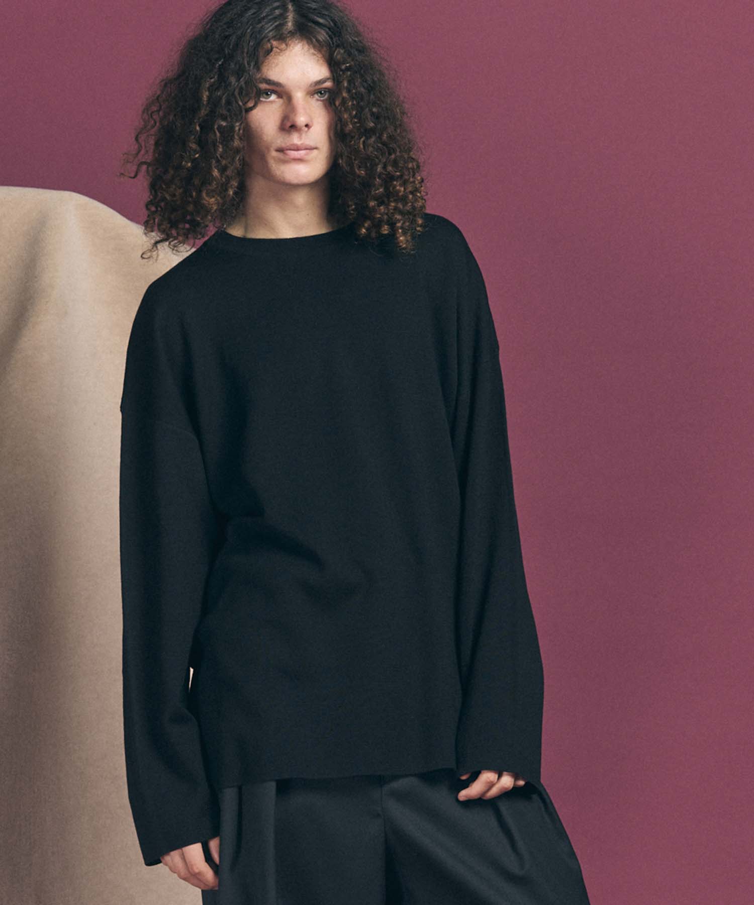 14G Milan Ribs Prime-Over Crew Neck Knit Pullover