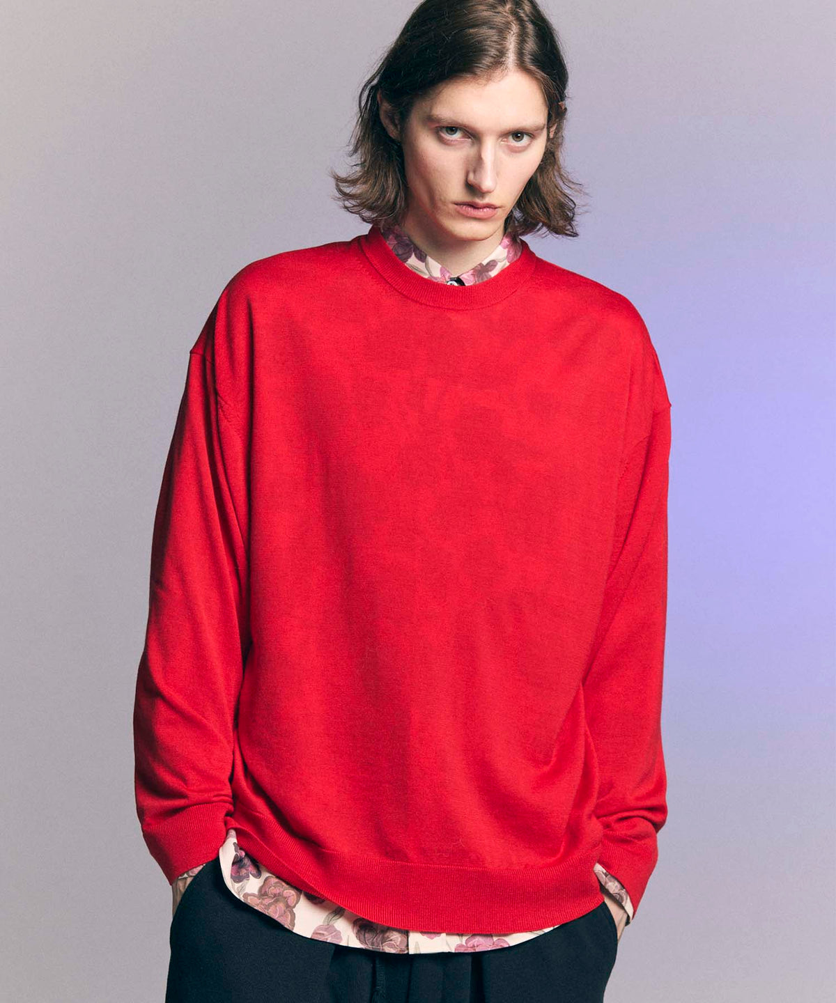 Super120s High Gauge Prime-Over Crew Neck Knit Pullover