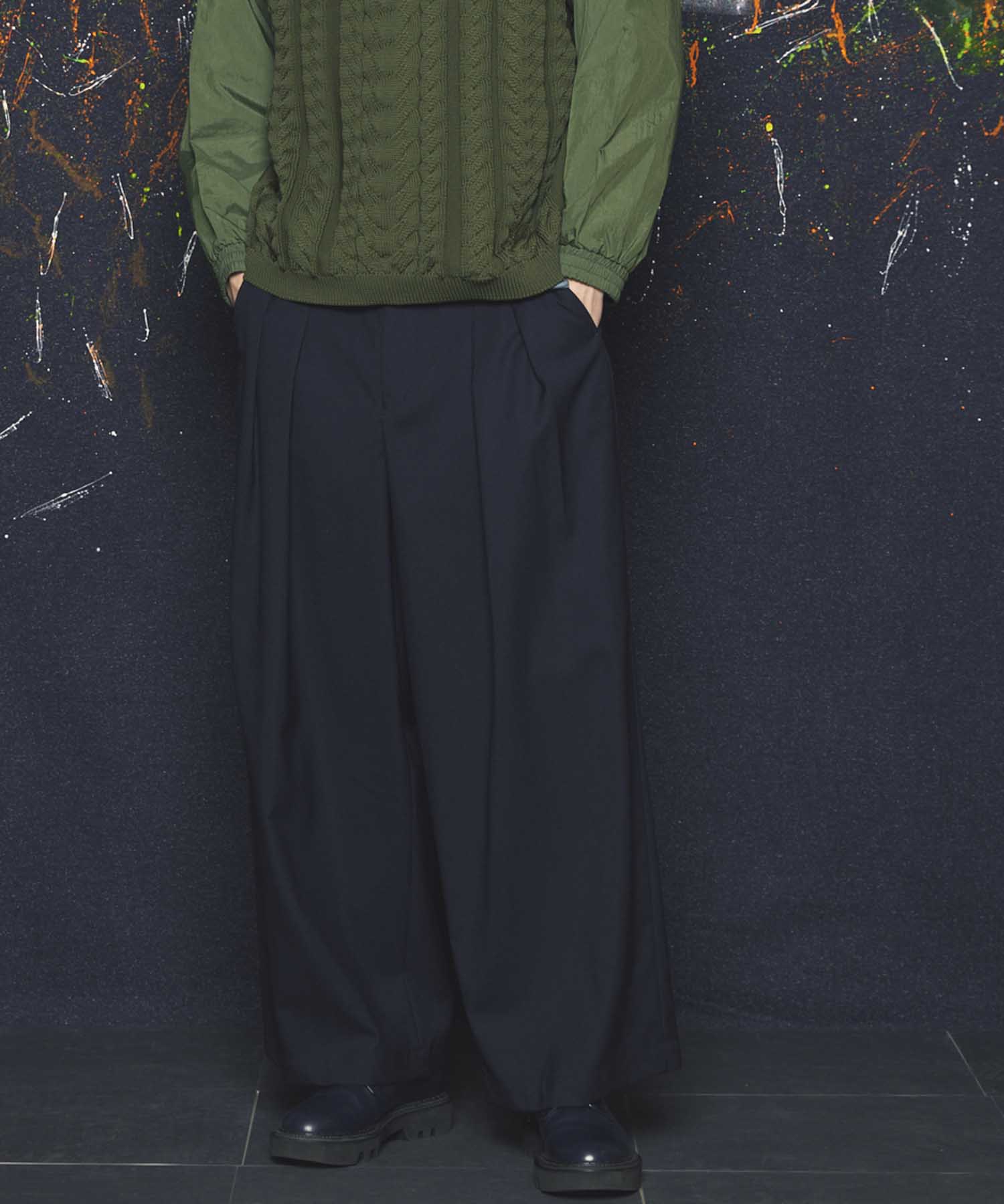 CORDURA Wool Tow-Tuck Wide Pants