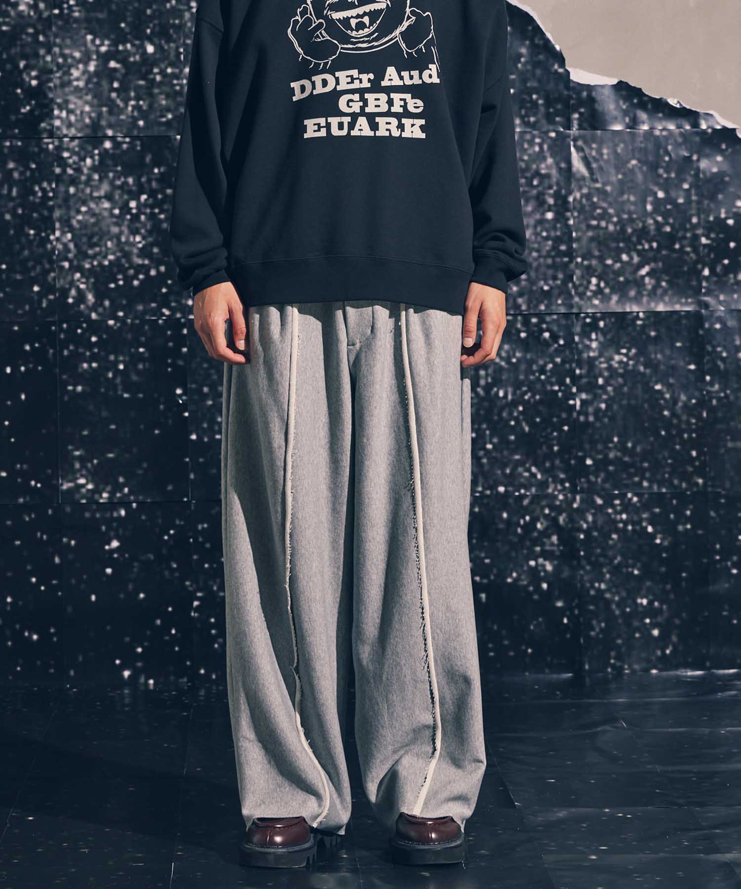 【SALE】Crush Sweat Prime-Wide Pin tuck Easy Pants