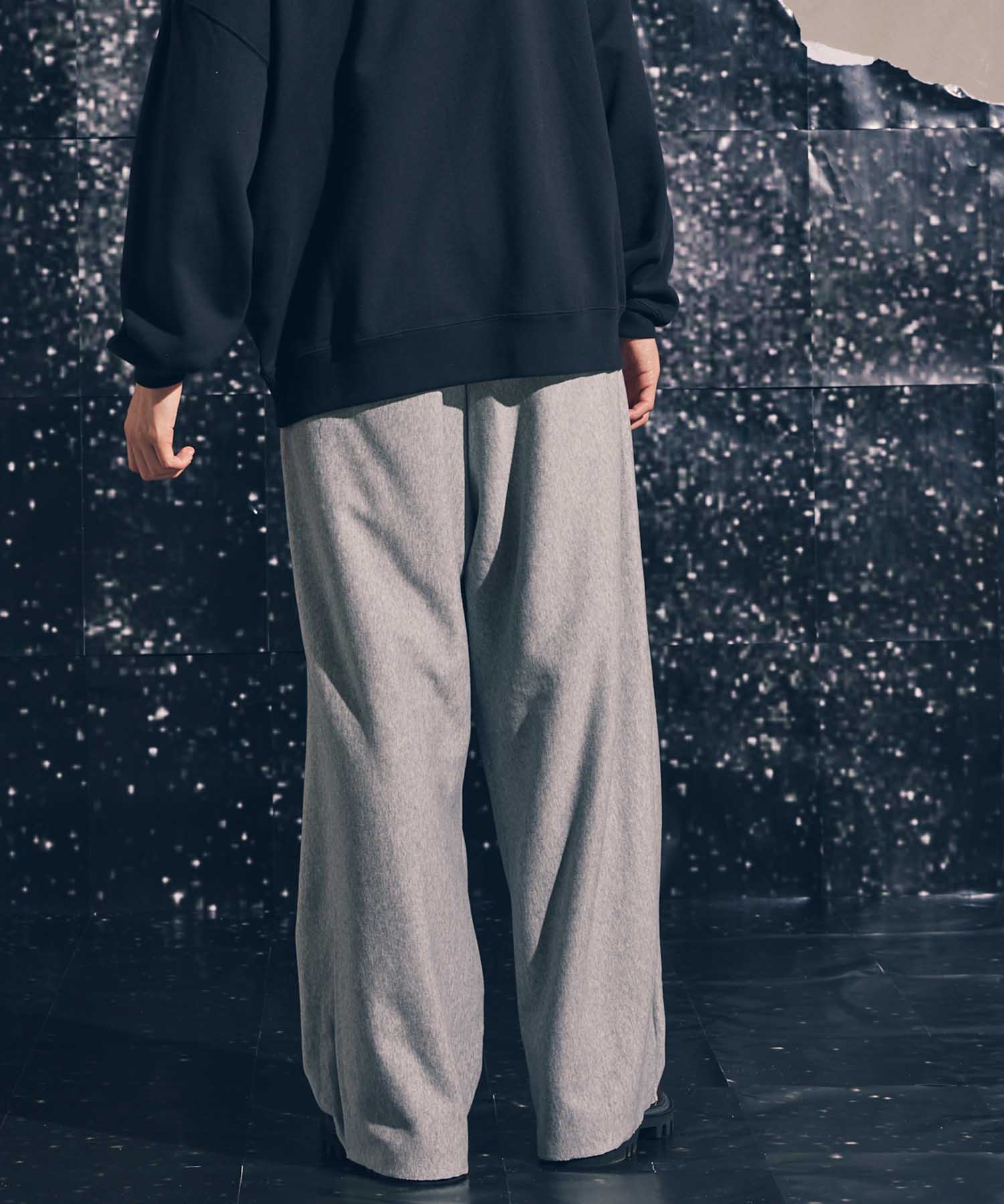 【SALE】Crush Sweat Prime-Wide Pin tuck Easy Pants