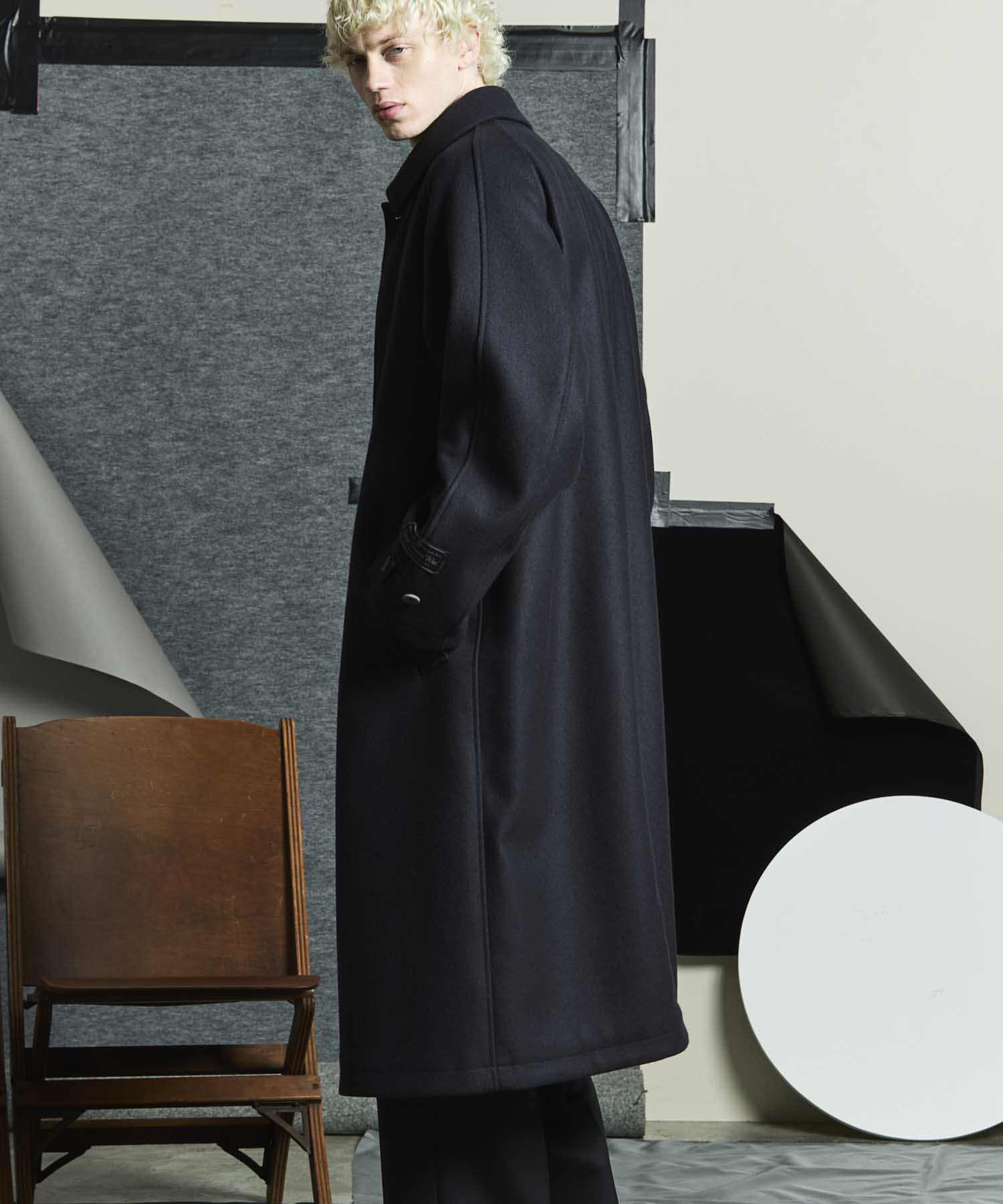 【24AW PRE-ORDER】Super140s Prime-Over Melton Balmachan Coat