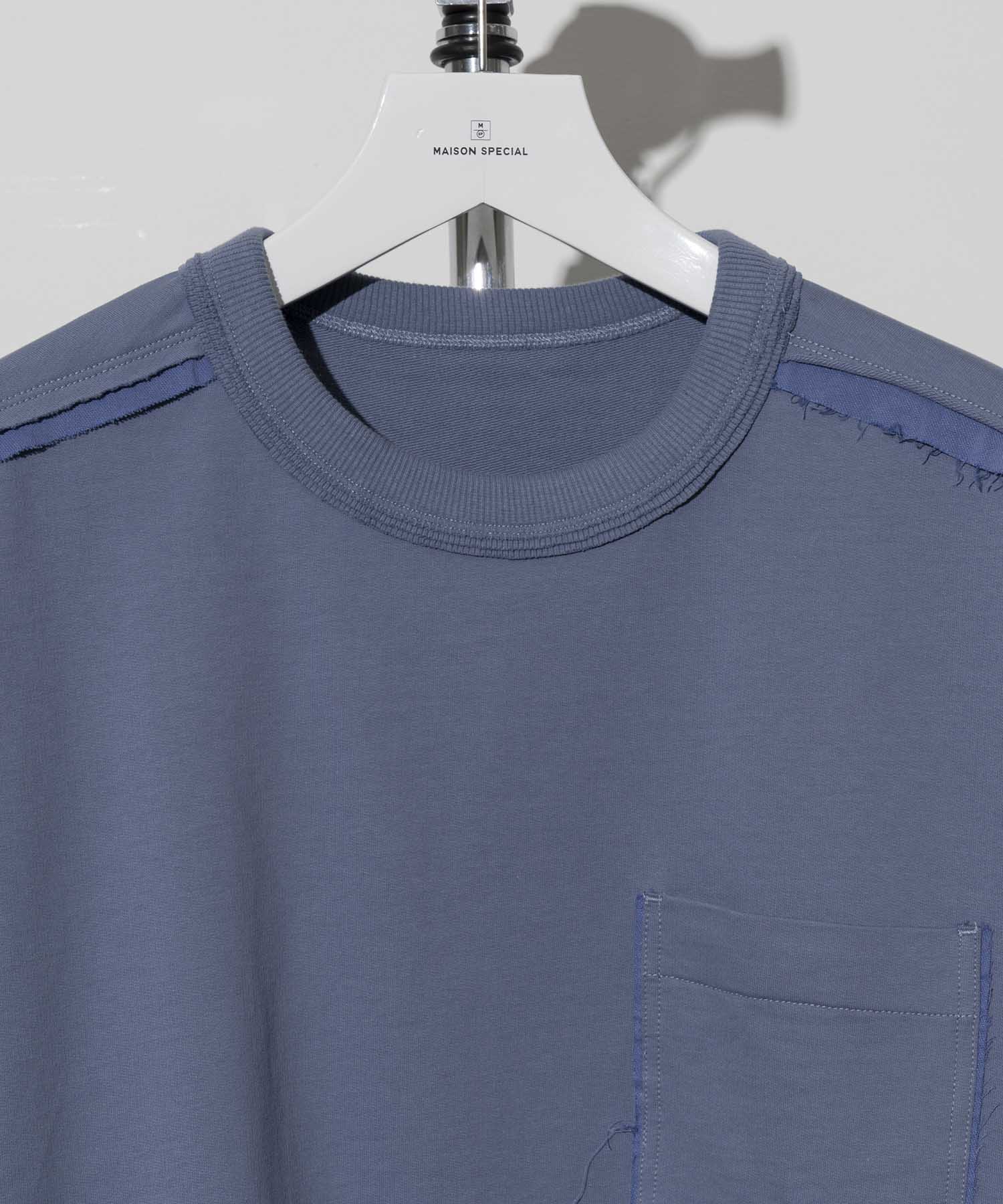 Cut-Off Prime-Over Crew Neck Pocket T-Shirt