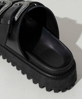 【SPECIAL SHOES FACTORY COLLABORATION】Italian Vibram Sole Double Monk Buckle Sandal Made In TOKYO